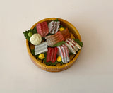 Craftuneed 1:6 miniature dollhouse mini assorted sushi food, drinks and tea pot tea cup accessory props for barbie doll