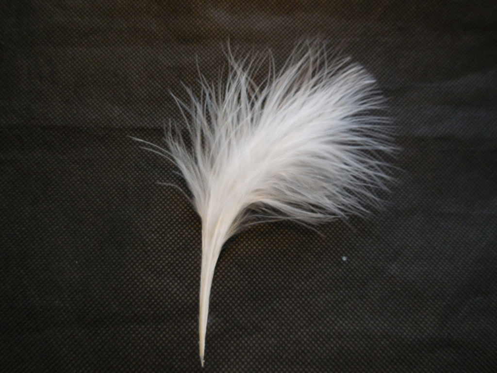 A Piece of White Shower Stripped Hat Mount feather Millinery/ DIY craft feather