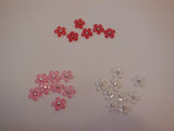 10x Flat base acrylic rhinestone flowers bridal Nail beads Any craft diy 1cm