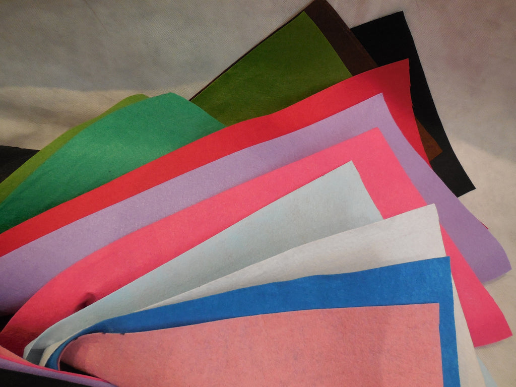 Soft Wool felt fabric sheet 1mm thickness 11 colours choices sold by 28x28cm