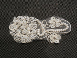 ivory sequins beads floral lace Applique / shoes lace motif in small size8x3.5cm