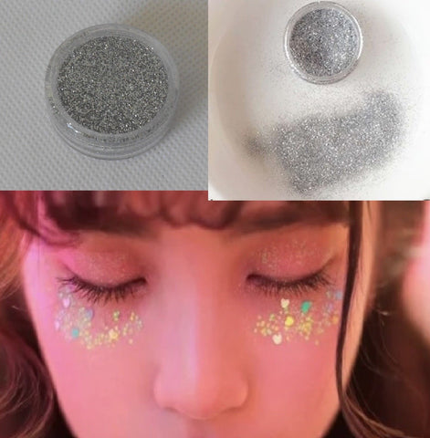 A silver fine dust glitter powder nails art Festival eye shadows art glitter makeup