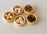 Craftuneed miniature dollhouse dim sum donuts tarts waffles toasts cheese cakes mini assorted doll food props