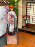 Handmade 1:6 miniature dollhouse wood Japanese bridge lantern with stand furniture for doll