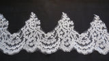 Ivory Eyelash Floral lace trim Bridal Wedding veil/ hemming lace trim Per Yard