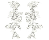 Craftuneed a mirror pair white floral lace applique sew on sequins tulle lace motif patch