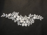 off white & silver cords bridal wedding floral bridal lace Applique / bridal floral lace motif is for sale. sold by per piece