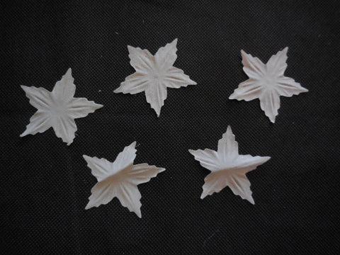 5 leaves light beige Chiffon leaves bridal wedding accessory diy leaves 5x4.5cm