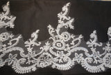 Ivory Sequins luxury English Floral Bridal Wedding lace trim Sold by Per Yard