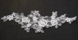 White bridal wedding lace Applique/ floral lace motif Sold by per piece 26x9.2cm