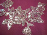 An Ivory bridal sequins floral lace Applique / bridal wedding ivory floral lace motif is for sale. Sold by per piece.