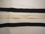 Ivory or Black Plain Cotton Linen Blend Fabric Ribbon / Blank Sewing Label Per M