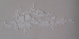 A piece of black OR ivory floral lace applique / dress sewing cotton lace motif is for sale. sold by per piece