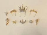 Craftuneed Handmade 1:6 miniature doll crown dollhouse jewellery rhinestones brooch magnetic accessory