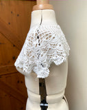 dark ivory or off white cotton crochet lace collar motif applique sewing lace collar patch front & back side Per piece