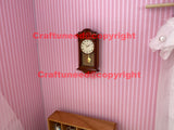 Craftuneed Handmade Retro 1:6 miniature dollhouse fireplace doll radio vintage style wall clock rotary phone furniture props
