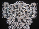 Ivory bridal wedding sequins lace Applique/ floral lace motif.By piece 14x17cm