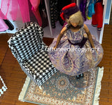 Craftuneed 1:6 scale miniature retro rug for doll house interior suitable for barbie doll