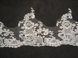 Ivory Sequins Floral Bridal Wedding lace trim/ dress lace trim Sold by Per Yard