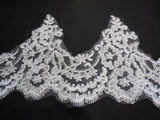Ivory Eyelash Floral lace trim Bridal Wedding veil/ hemming lace trim Per Yard