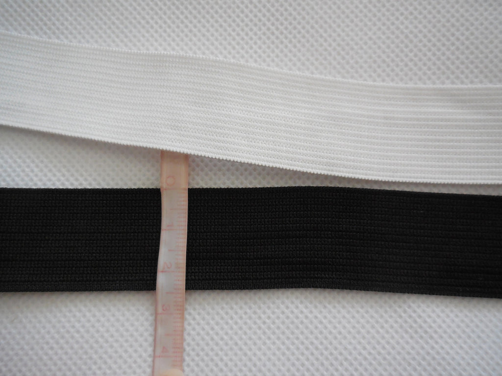 2.5cm wide Flat Elastic waistband black or white high quality