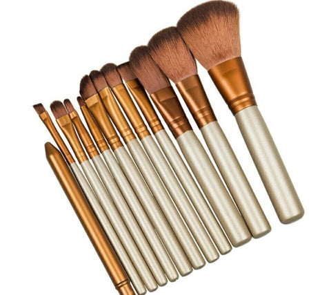 Professional 12 makeup brushes set Foundation blending powder brush with a FREE tin box
