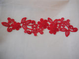 Off white or blue or red floral lace applique / dress making sewing lace motif