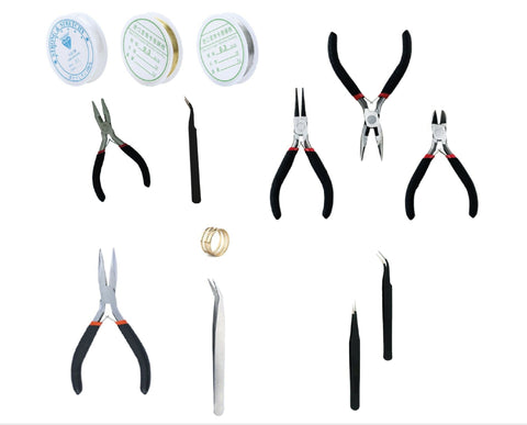 Job lot jewellery making necklace repair tools set beading craft wire pliers kit DIY