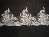 Ivory Sequins Floral Bridal Wedding lace trim/ dress lace trim Sold by Per Yard