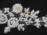 Ivory bridal wedding floral lace applique / ivory shoes lace motif is for sale. Sold by per piece