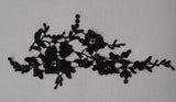 A piece of black OR ivory floral lace applique / dress sewing cotton lace motif is for sale. sold by per piece