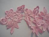 A baby pink floral lace Applique/ bridal wedding pink lace motif is for sale. sold by per piece