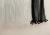 Craftuneed job lot 2 pieces black & white pleated hard tulle fabric sewing craft DIY each piece 0.5Meter