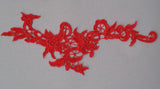 black red off white floral lace applique / dress sewing cotton lace motif is for sale. Sold by per piece