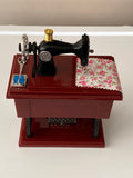 Craftuneed handmade 1:6 miniature dollhouse sewing machine and table set for barbie doll furniture props