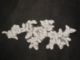 Ivory bridal floral lace Applique / lace motif for sale. 19x9cm. sold by piece