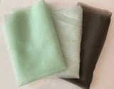 Craftuneed Job lot 3 pieces green shades organza fabric polyester in sizes 56X130cm, 56X149cm and 56X140cm