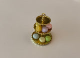 Craftuneed miniature dollhouse mini assorted doll food ice cream bread cake stand macaroon props