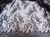 black soft floral lace fabric with eyelash lace border fabric Sold by Per Sheet 110cm X150cm