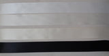 black or ivory or satin double faced side satin ribbon sash in 3.8cm width. Sold by Per Meter