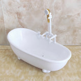 Craftuneed 1:6 full length stand mirror bath tub bath shower mixer tap for barbie doll miniature dollhouse furniture props