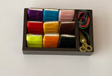 miniature dollhouse handmade mini sewing threads fabric ribbon scissor iron mannequin kit set for doll