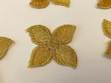Craftuneed job lot 8 pieces gold embroidered floral lace applique sew on flower lace motif patch