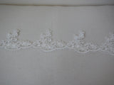 black or ivory or white floral eyelash style lace trim Bridal Wedding tulle lace trim is for sale. Sold by Per Yard  90cm