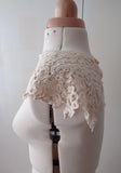 A piece of dark ivory cotton floral lace collar applique ivory collar sewing lace motif is for sale.