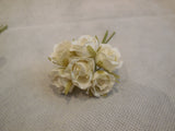 6 mini Fabric Rose + Wire Stems For Wedding bridal Crown Craft 6colours choices