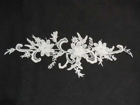 3D Floral layers ivory lace Applique / shoes floral lace motif is for sale. Sold By piece