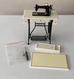 1:6 miniature dollhouse sewing machine & desk table set for barbie doll furniture props