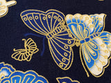 Craftuneed 0.5 meter Japanese style butterfly print fabric cotton kimono fabric for dress sewing diy