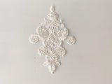Craftuneed Bridal wedding floral beads lace applique sew on sequins lace motif dress patch